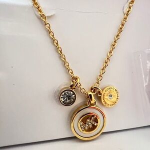 NEW MICHAEL KORS Rose Gold Tone Triple Charm Pendant Necklace NEW!